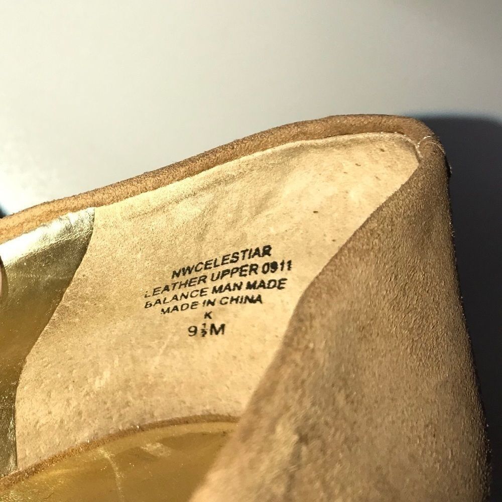 Nine West Tan Suede Platform Pumps Heels 9 1/2 - Picture 4 of 8